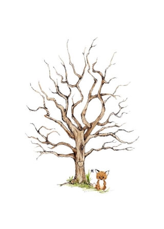 Fingeravtrycksaffisch med räv